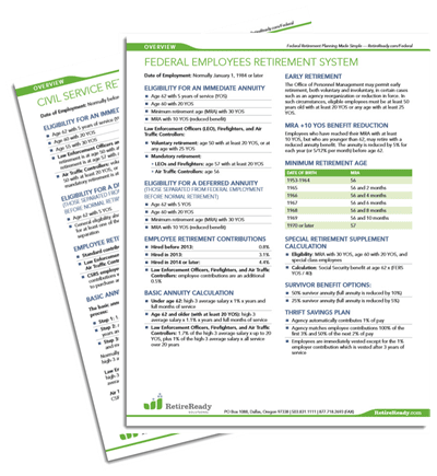 Federal Retirement Cheat Sheet